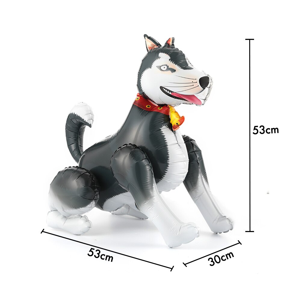3D Ходячий шар Хаски серый 53см
