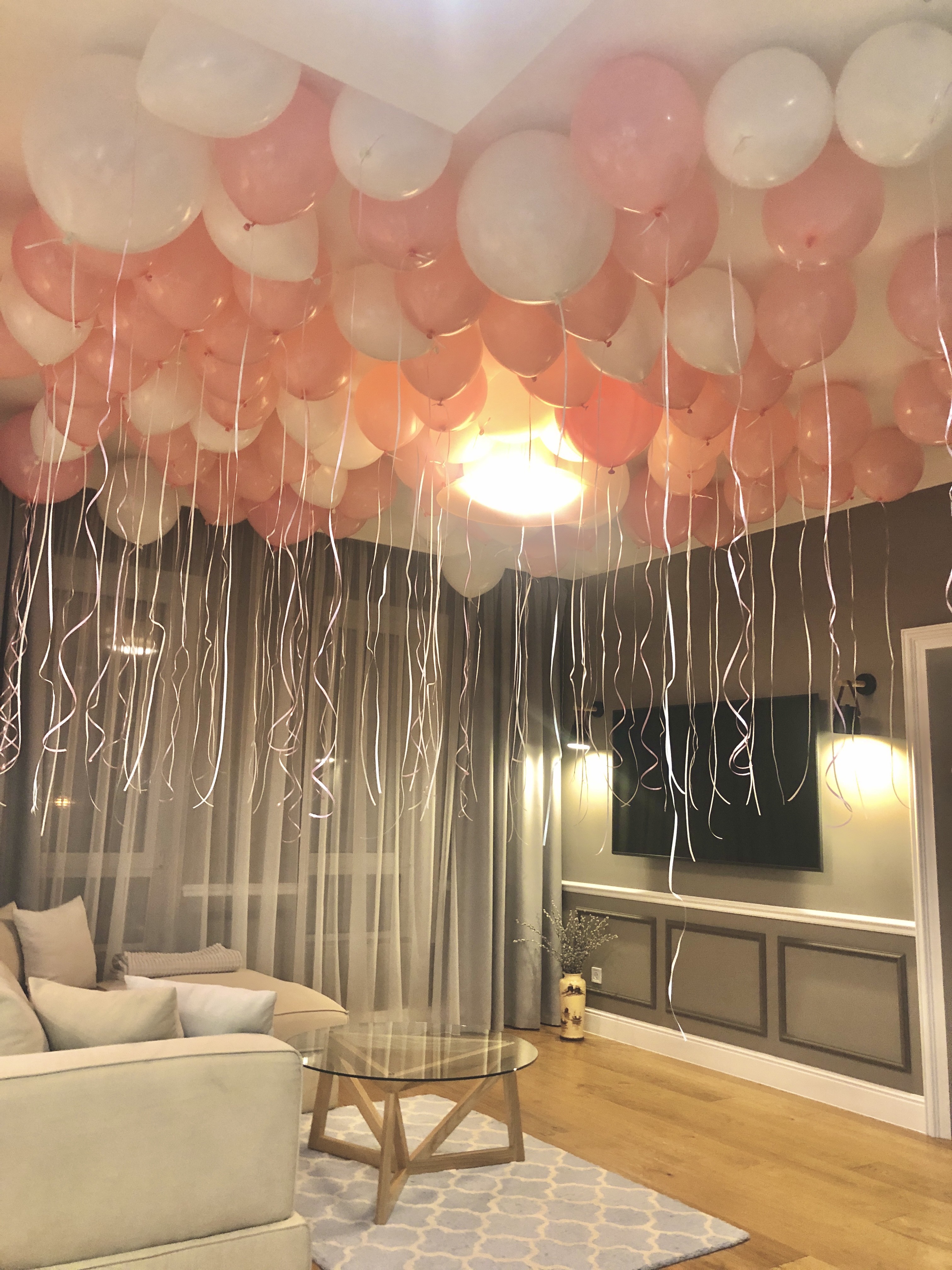 Шары под потолок на выписку разных размеров