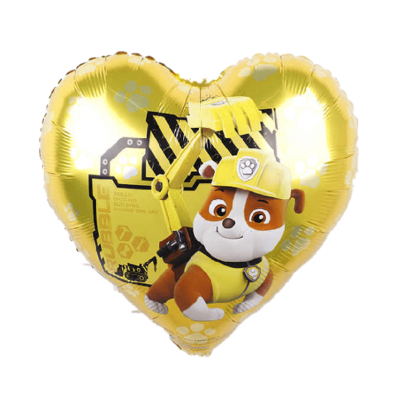 18"Сердце желтое Крепыш(щенячий патруль) 