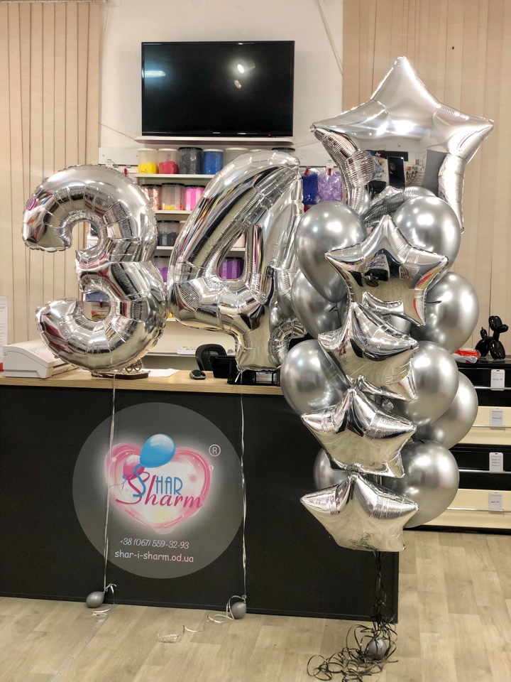 Серебряный набор шаров