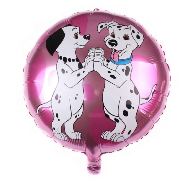 18" Круг 2 Далматинца на розовом