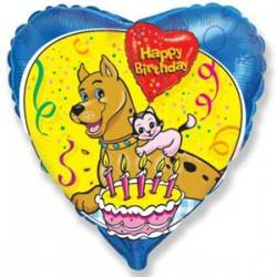 Сердце (фольга) HB Собака и котенок Flexmetal 18″