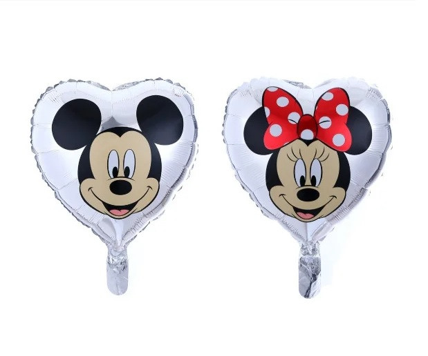 18" Сердце голова Микки и Мини на серебре