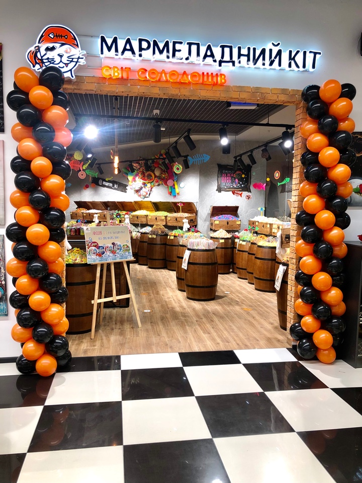 Оформление шарами магазина в Одессе(цена за 1 метр)
