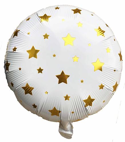 Круг (фольга) Белый (золотые звезды) Украина 18″