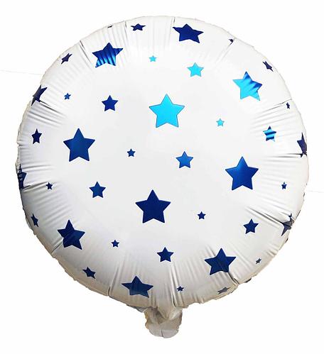 Круг (фольга) Белый (синие звезды) Украина 18″