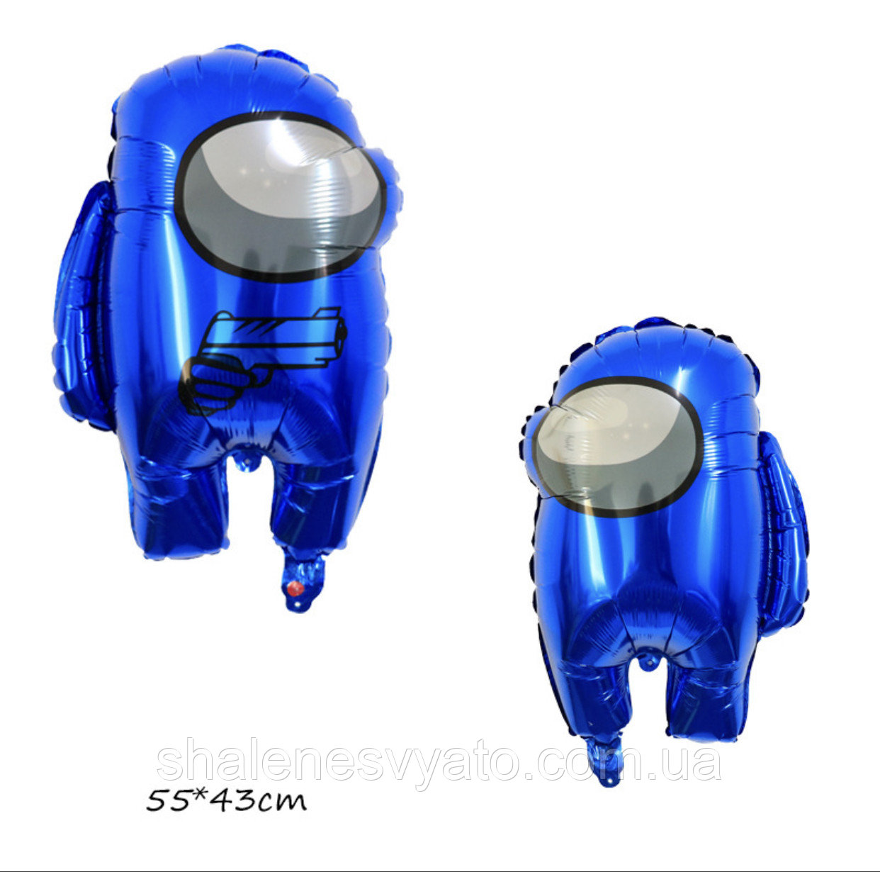 Шар Амонг Ас (Among Us) синий 55*43 см