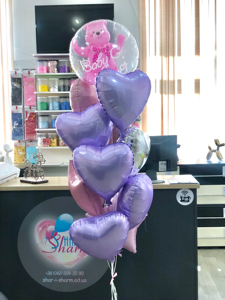 Милейший букет шаров с мишкой