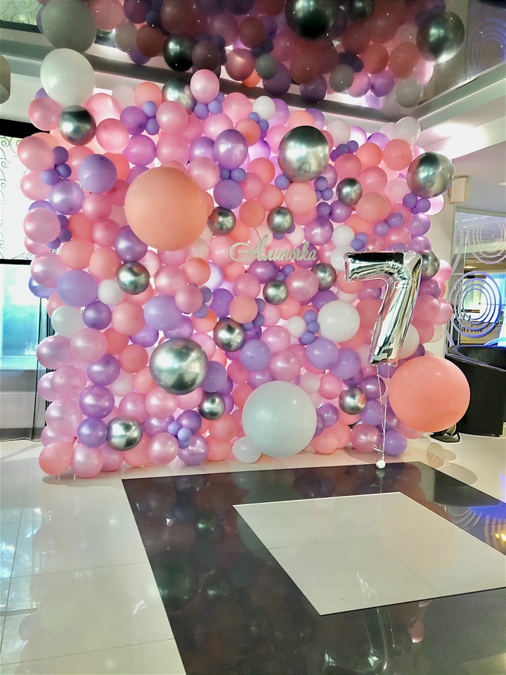 Фото зона из шаров 3 на 3 метра + цифра 