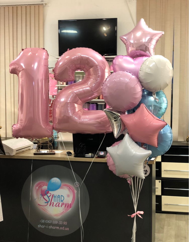 Фольгированный набор шаров с цифрами