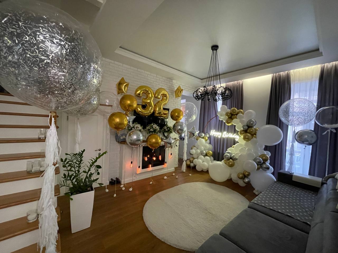 Vip оформление шарами Дня рождения дома