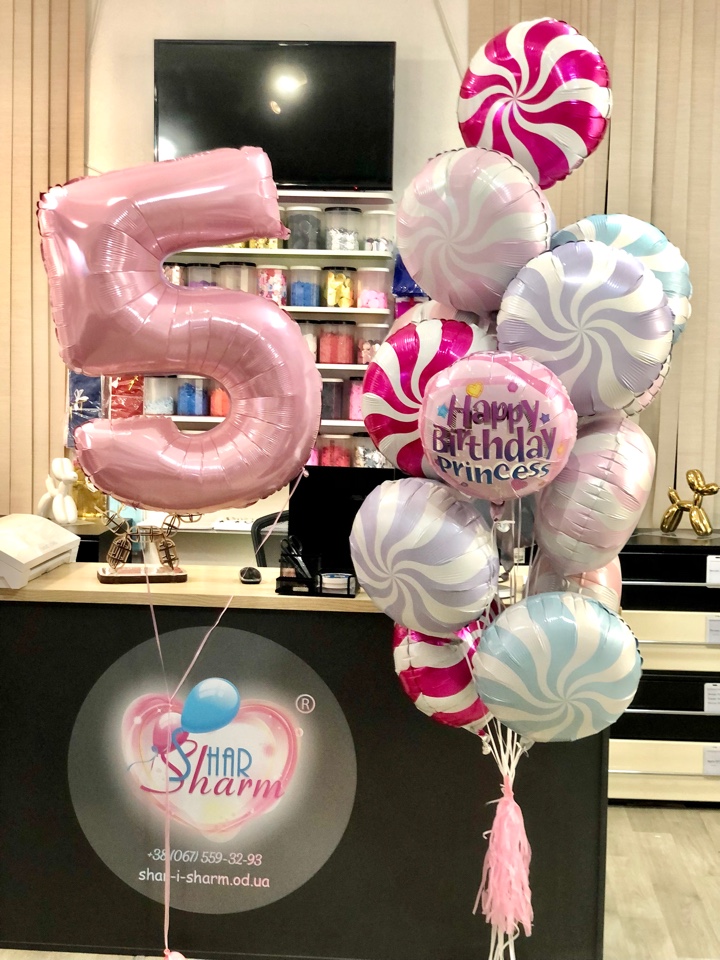 Шары на день рождения с конфетками 