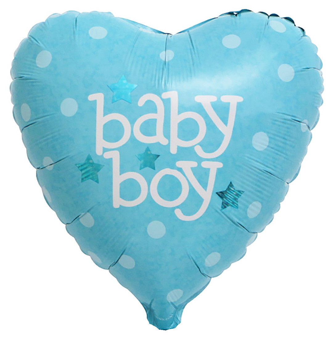 18" Сердце Baby Boy.Голубой