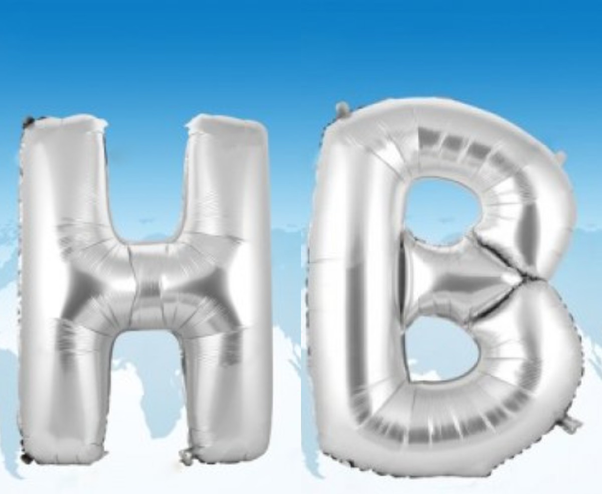 Буквы HB Серебро 40" (летающие)