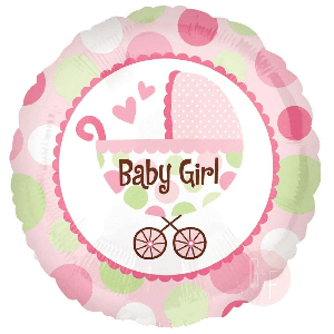 Круг с коляской "BABY GIRL" 18"(45СМ)