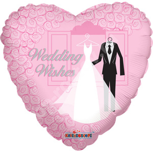 18" Сердце розовое жених и невеста