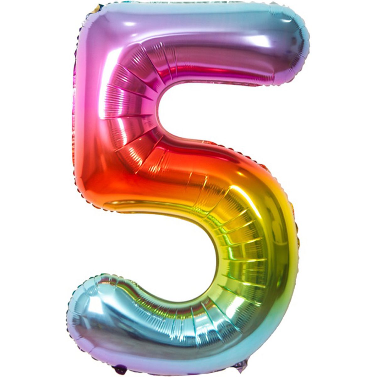 Цифра 5 - 40" радуга металлик