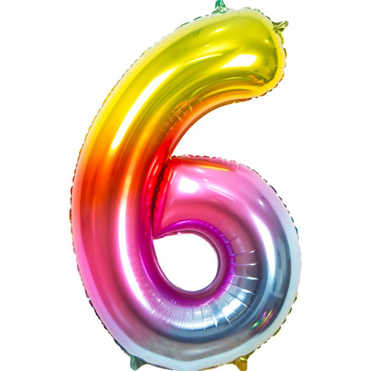 Цифра 6 - 40" радуга металлик