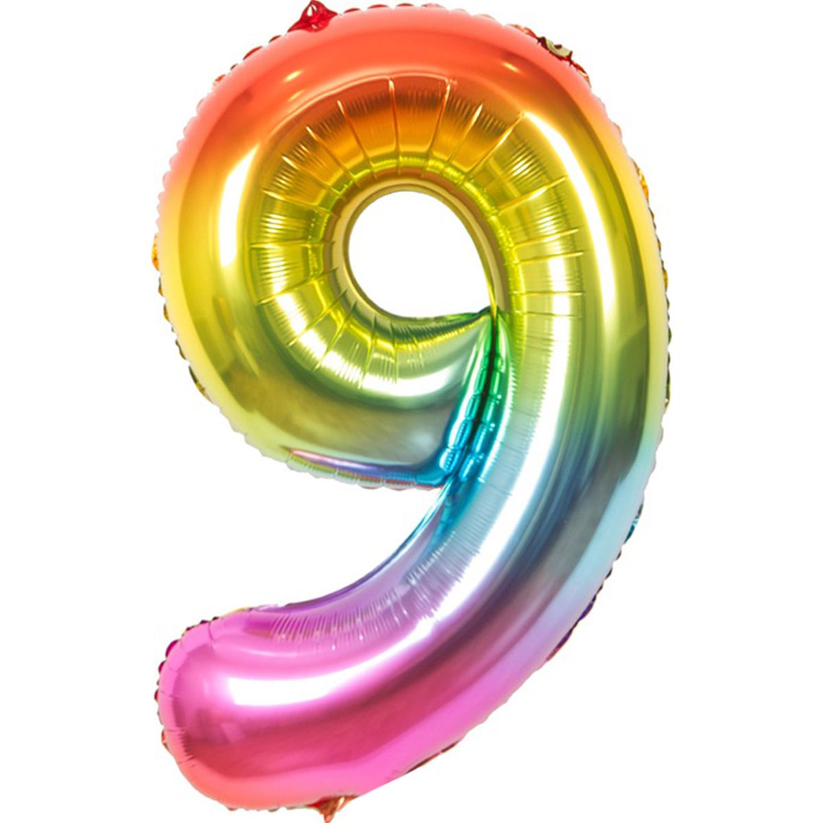 Цифра 9 - 40" радуга металлик