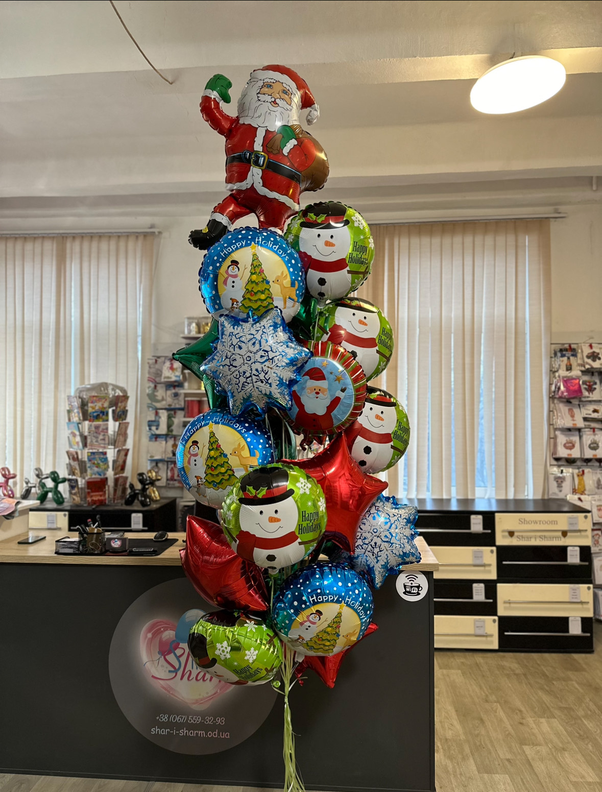 Букет шаров на новый год