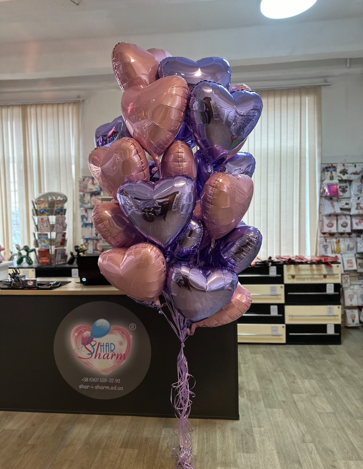 Букет нежных сердец