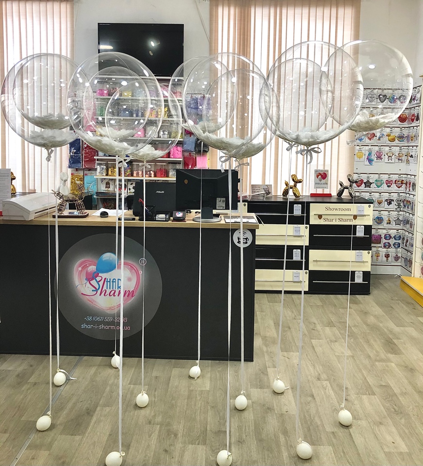 Шарик с перьями в Одессе(цена за 1 штуку)