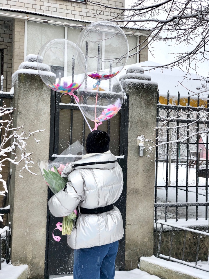 Шар с перьями (цена за 1шт)