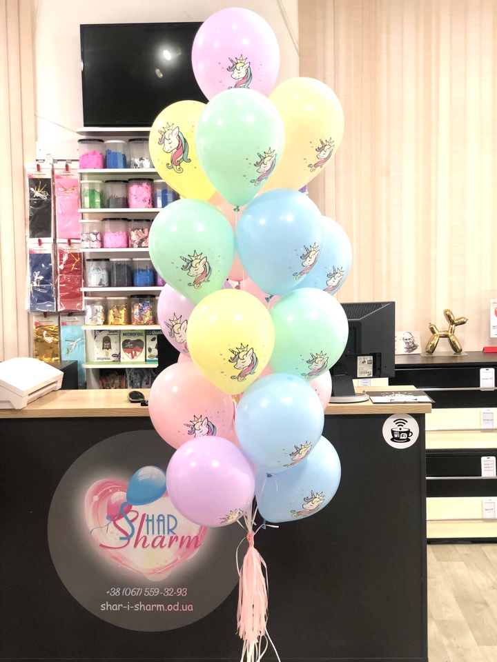 Букет шариков "Няшный единорог"