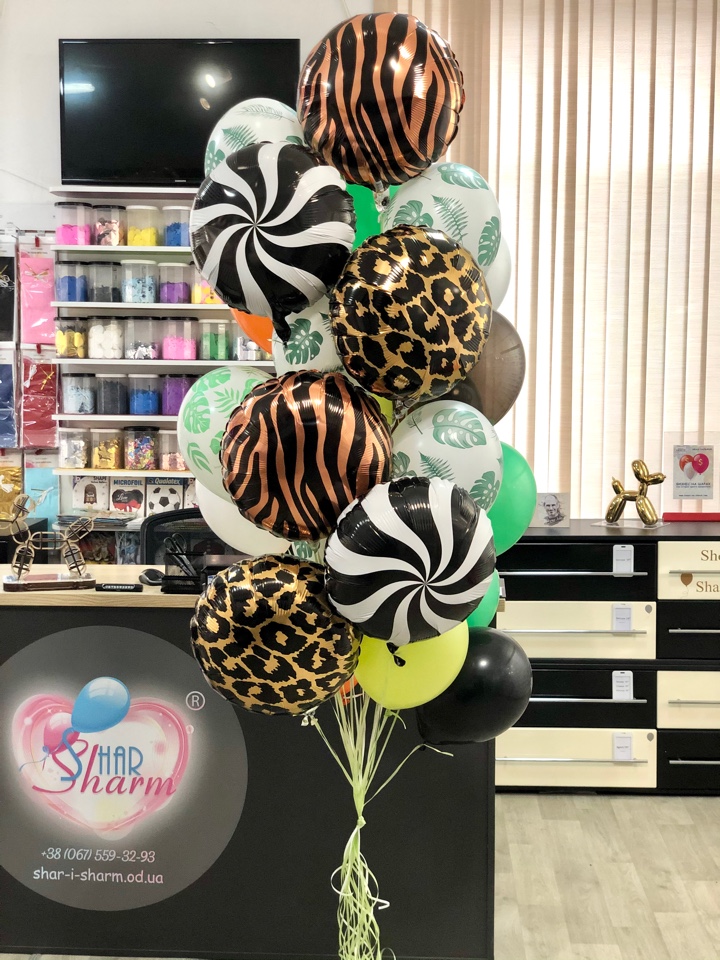 Букет шаров в стиле зверей