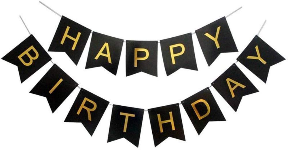 Гирлянда Happy birthday 3 м Черная