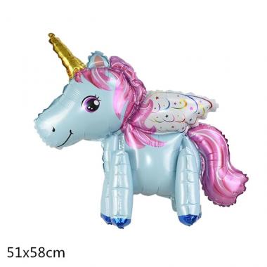 3D "Единорог" голубой 60см