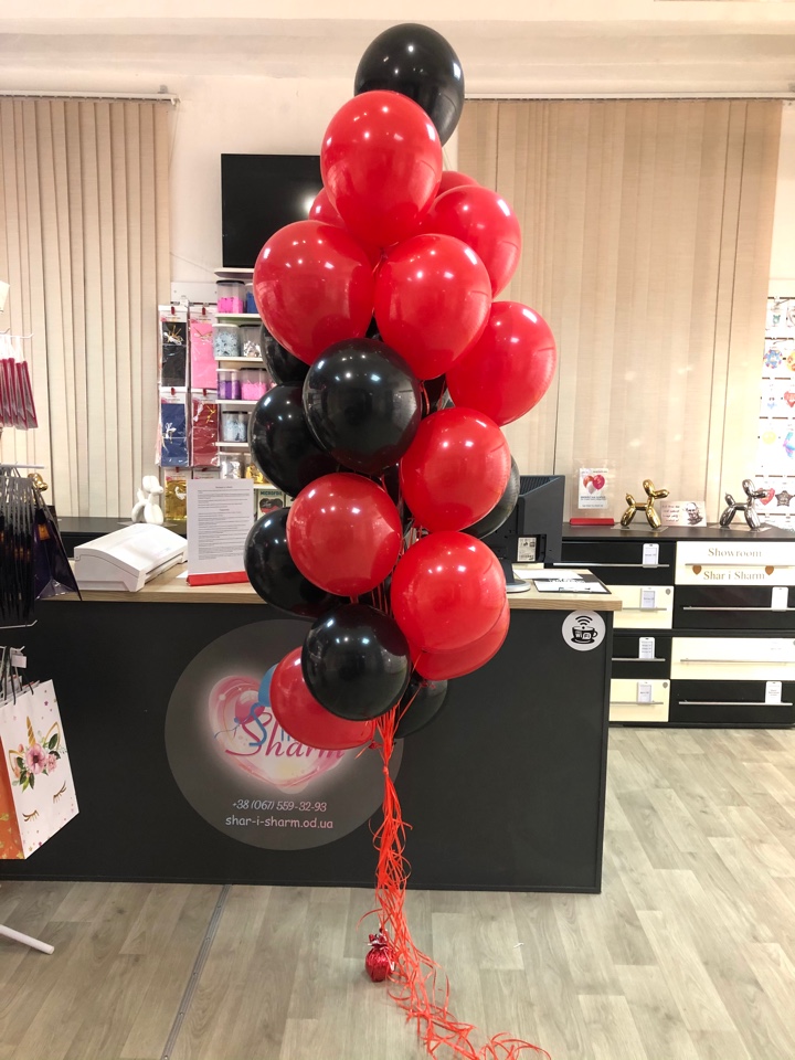Букет шаров - черно-красный(25штук)