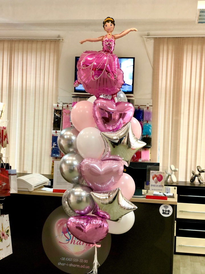 Букет гелиевых шаров балериной