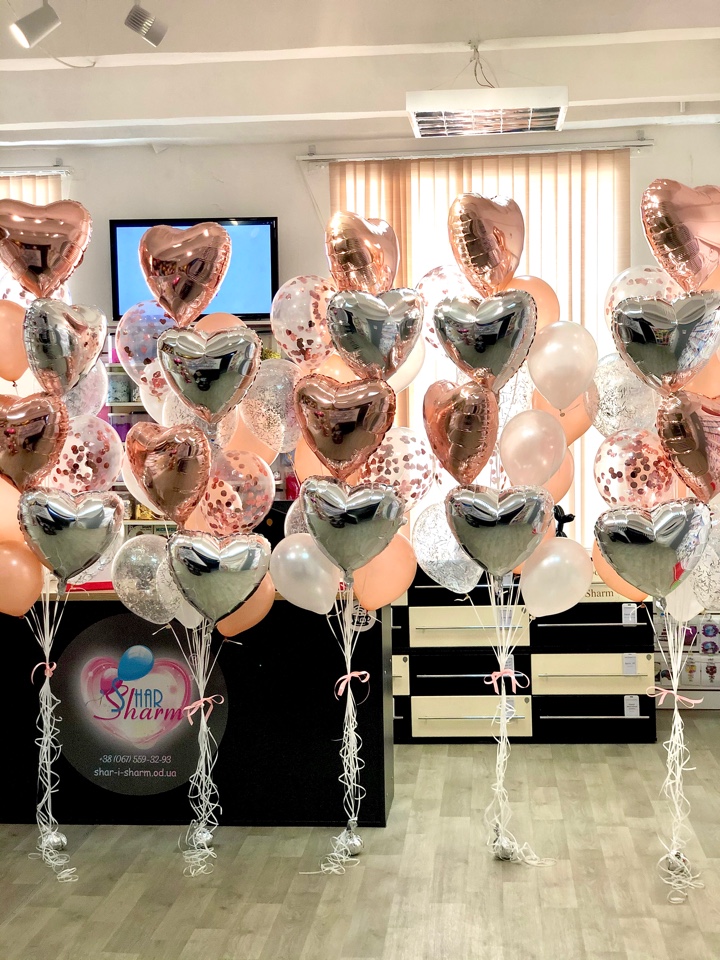 5 шикарных букетов в цвете серебро-розовое золото