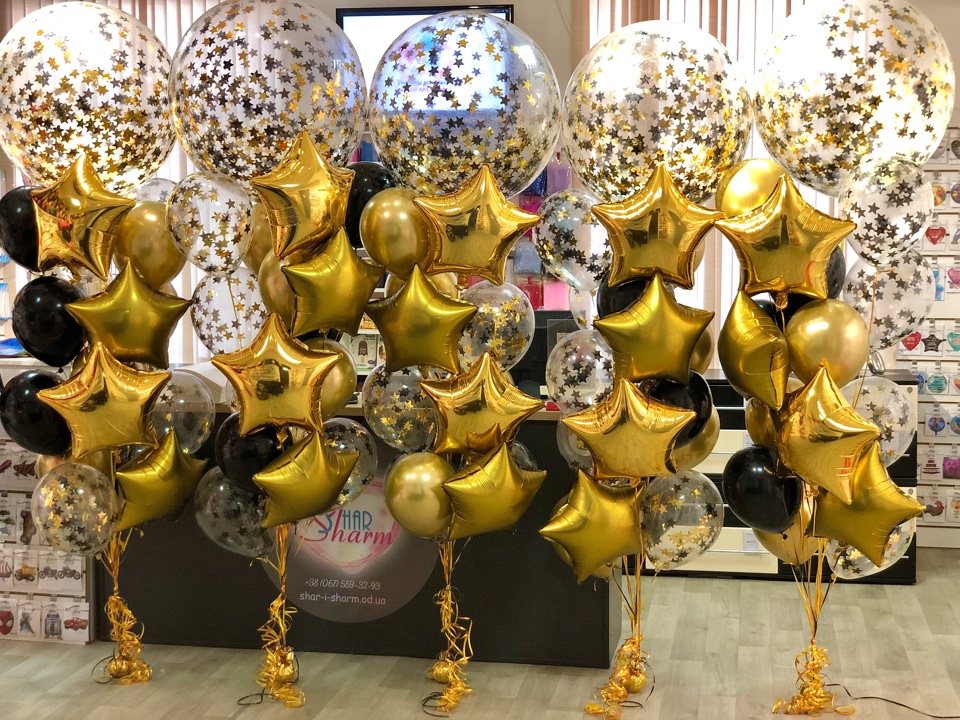 Оформление шарами VIP праздника (5 букетов)