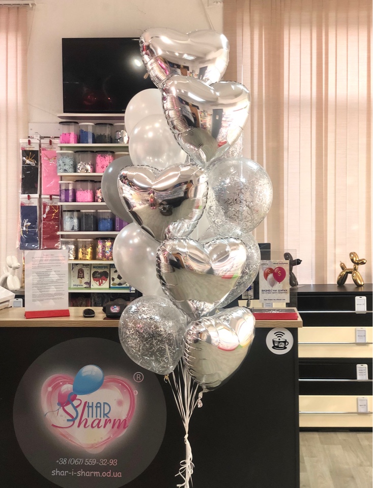 Букет шаров "Белоснежный"