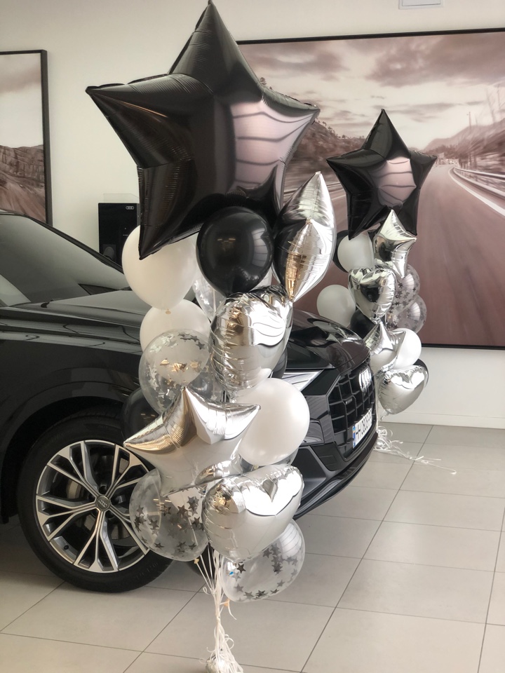 Оформление шарами машины.цена за 1 букет