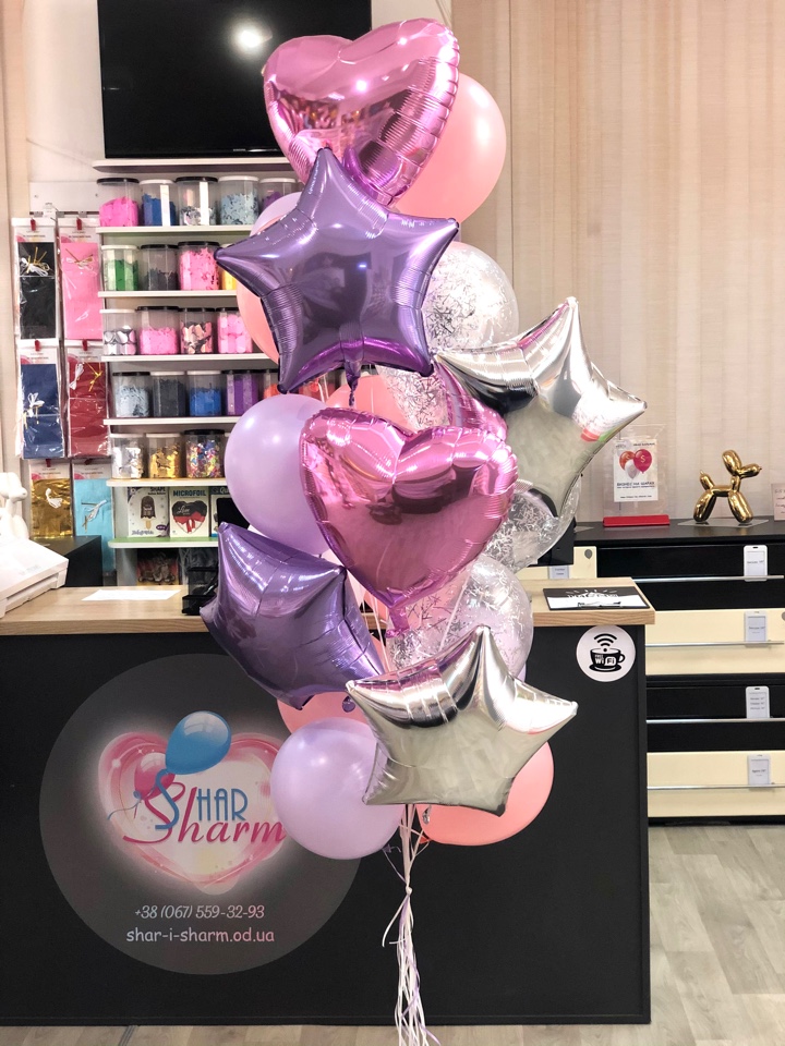 Букет шаров ми-ми