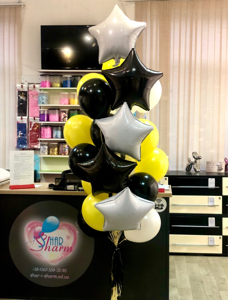 Букет шаров в красивой цветовой гамме