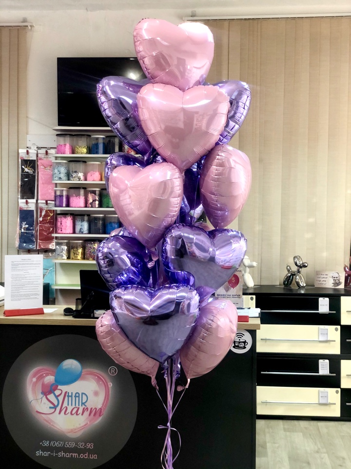 Набор фольгированных сердец(цвет на выбор)