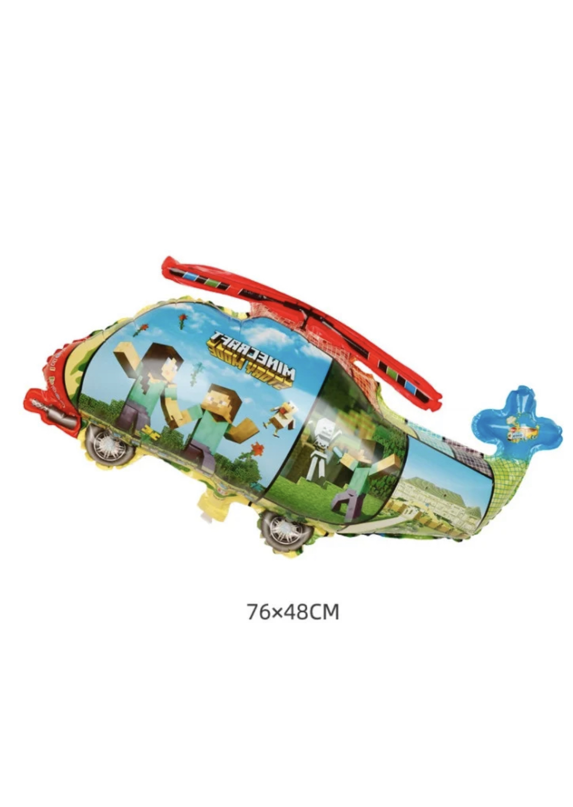 Фольгированный шар Вертолёт Майнкрафт 76х48 см уп