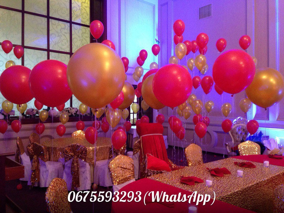 Оформление дня рождения шарами гигантами и букетами