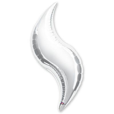 Шар для оформления зигзаг серебро.49/98см.Китай