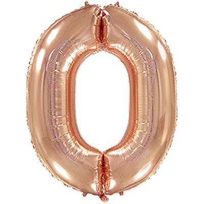 Цифра 0 - 40" металлик розовое золото
