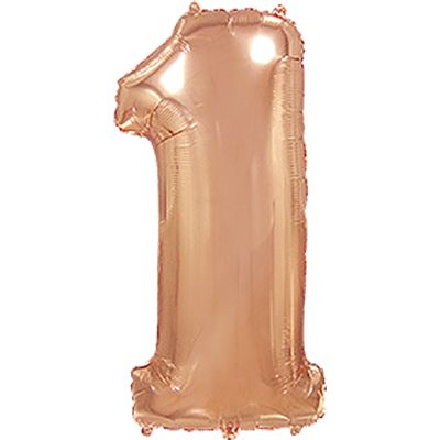 Цифра 1 - 40" металлик розовое золото