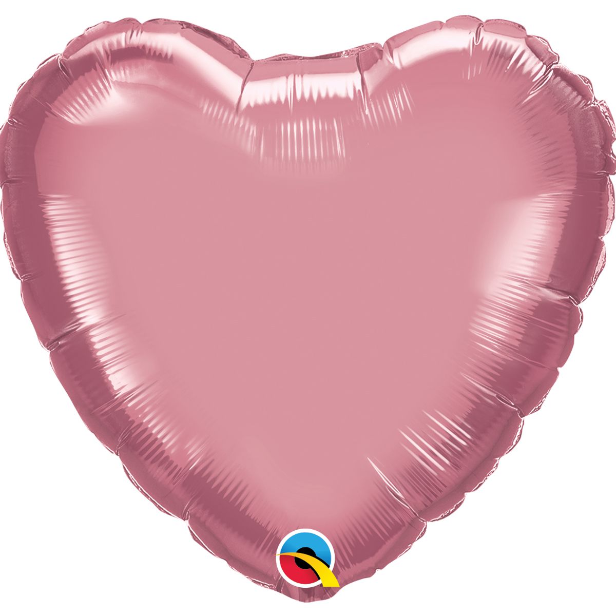 18" Сердце хром розовое chrome mauve