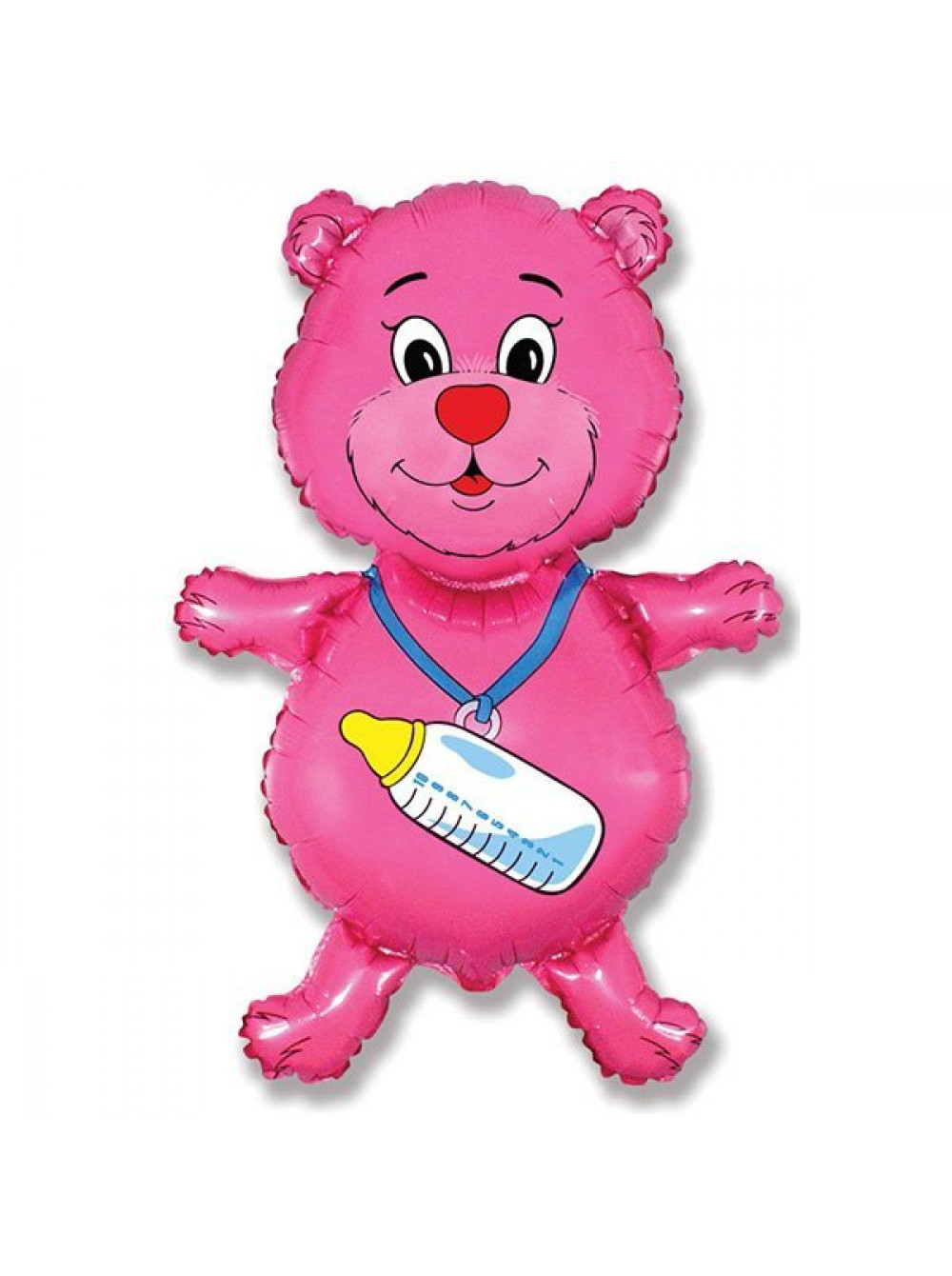 Мишка розовый с соской