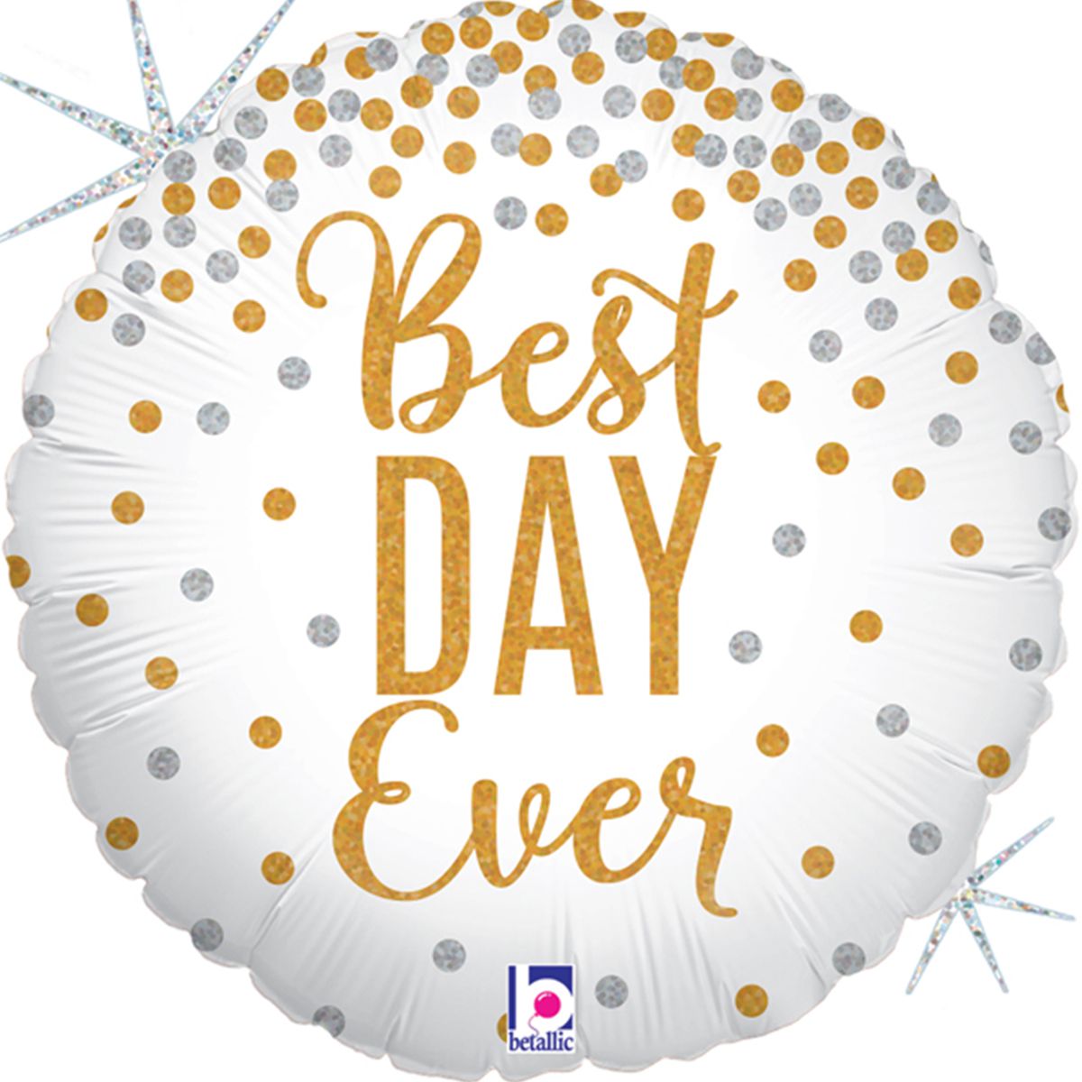 18" золотое конфетти на белом лучший день