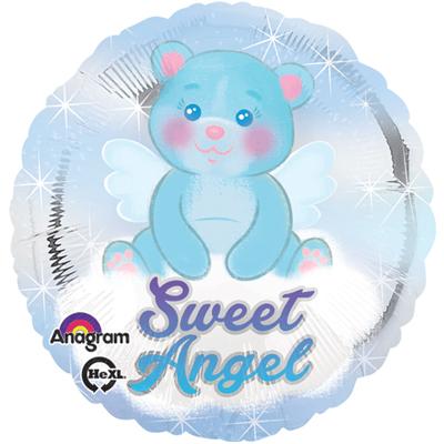 18"круг фольга "SWEET ANGEL Медвежонок голубой"