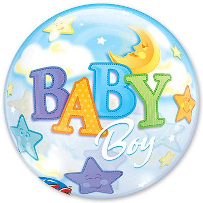 bubble 22" луна и звезды мальчик